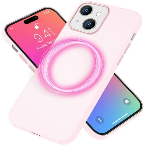 NALIA Magnet Silikonhülle für iPhone 15 - Hülle, Pink | Fester Halt an Ladegerät und Wallet, Erhöhte Kanten für Display und Kamera, Pflegeleichte matte Oberfläche, SLIQ