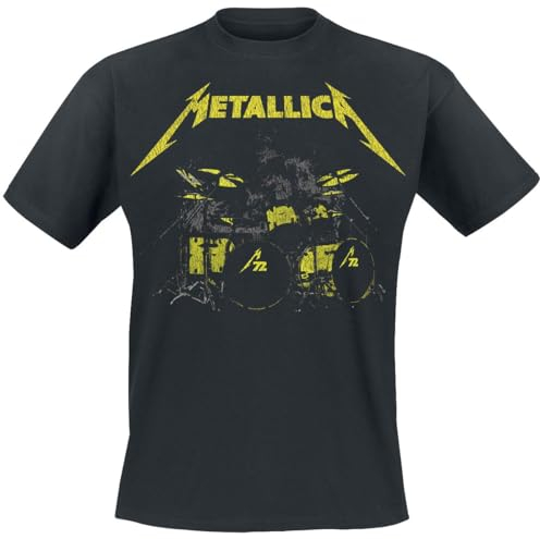 Metallica Lars M71 Kit Homme T-Shirt Manches Courtes Noir L 100% Coton Regular/Coupe Standard