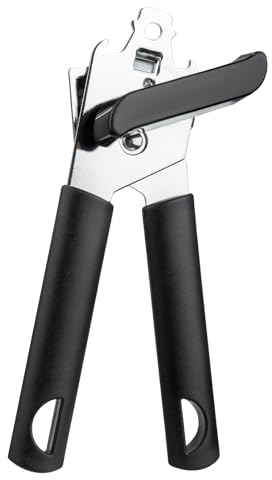 Can Opener Manual, Stainless Steel Handheld Can Opener, Comfortable Handle, Handheld Can Openers with Big Effort-Saving Knob,Can Openers with Multifunctional Bottle Opener