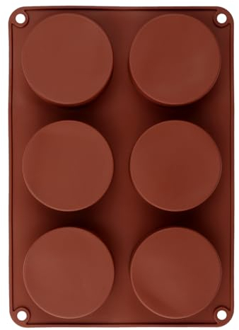 Rumyve Round Cake Mold,6-Cavity Round Cylindrical Silicone Mold,Silicone Baking Tray Mold Manual Soap Mold DIY Baking Tool Tray Can Be Reused