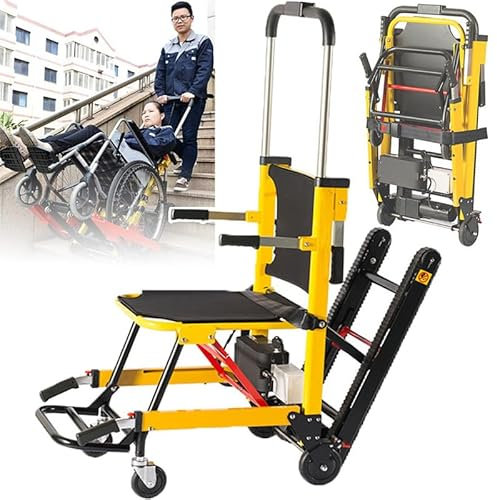 Scalatore Elettrico Cingolato - Capacità Di Carico: 353 Libbre, Sedia a Rotelle Manuale per Salire Le Scale per Anziani Disabili - Ausili per La Deambulazione Regolabili