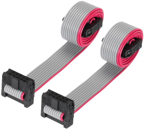 QUARKZMAN IDC 10-poliges Flachbandkabel, 2,0 mm Pitch FC zu FC Stecker, 30 cm Länge, grauer Jumperdraht für Computer LED Display DVD, 2 Stück