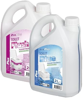 Multibros Inodoro de camping (2 x 2 litros, 1 x azul / 1 x wc flush)
