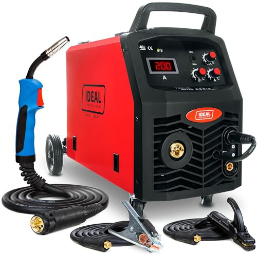 Ideal Tecno MIG 230/1 PRO - Saldatrice a Filo Continuo con Gas da 230 A 400/230 V - FLUX, MMA - Induttanza, Saldobrasatura - Telaio mobile, Euroconnettore, Tecnologia IGBT