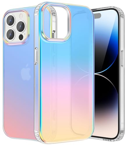 ÁRBOLORO Cover per iPhone 14 Pro Max 6,7 Pollici, Telefono Custodia Antiurto con Effetto Iridescente Protezione Antiurto Graffi Traslucido Case