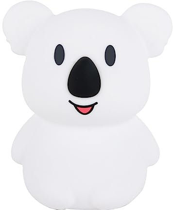 WOONEKY Koala Nachtlicht Led Aus Silikon Klappaktiviertes Buntes Schlummerlicht Für Babyzimmer Kinderfreundliche Dimmbare Einschlafhilfe Schadstofffrei Und Langlebig Geschenk Für Kleinkind
