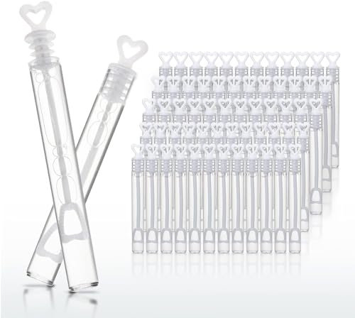 120 Stück Seifenblasen Hochzeit Seifenblasen Set mit Herzgeriff Gastgeschenke Hochzeit perfekt für Hochzeitsfotos Geburtstag Feier (120)