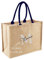 MAYRA Borsa Personalizzabile in Juta Laminata | Tote Bag Shopper per Mare, Spesa, Multiuso | Pochette in Iuta Naturale | Personalizzato con Ricamo Nome, Logo | Design Made in Italy (Navy, L)