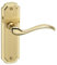 URBNLIVING Constance Metal Lever Latch Door Handles Set Round Rose Internal & External Use, Durable and Stylish Modern Design Easy Installation Secure for Home or Office (Polished Brass Plain)