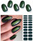 AutyaMee Semi Cured Gel Nail Strips (Black Cat Eye), 20 Pcs Gel Nail Wraps, Stickers, UV Light Required, Salon Quality, Long Lasting