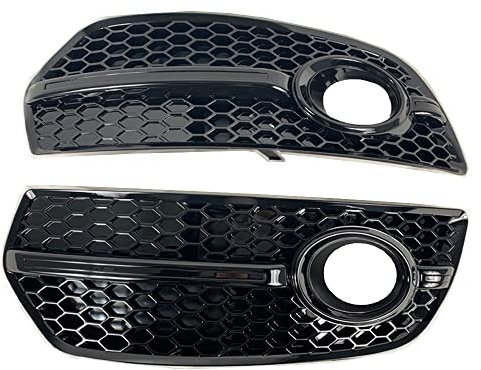 Für Audi Q5 2009-2012 Auto Stoßstange Nebel Licht Abdeckung Waben Grille Grill Glänzend Schwarz