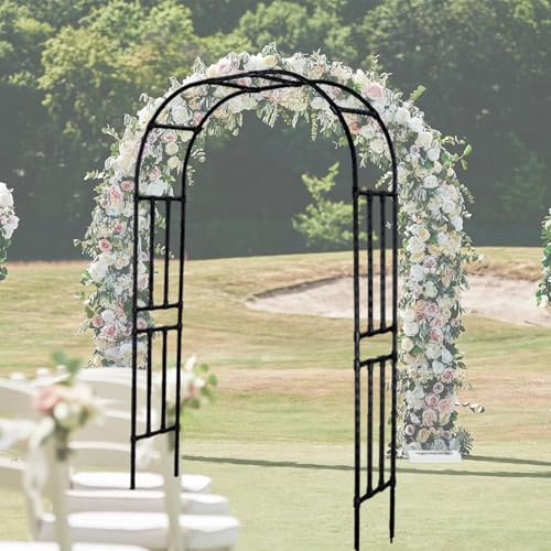 Arche de jardin en métal solide avec tubes en acier galvanisé épais de 240 cm pour plantes grimpantes, durable et élégante