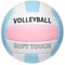 KANGQL Volleyball, weicher Strandvolleyball, verdickt, offizielle Größe 5, Volleyball, Sandsport, PU-Ball für Indoor Outdoor Pool, Fitnessstudio, Training, Rosa Blau Weiß
