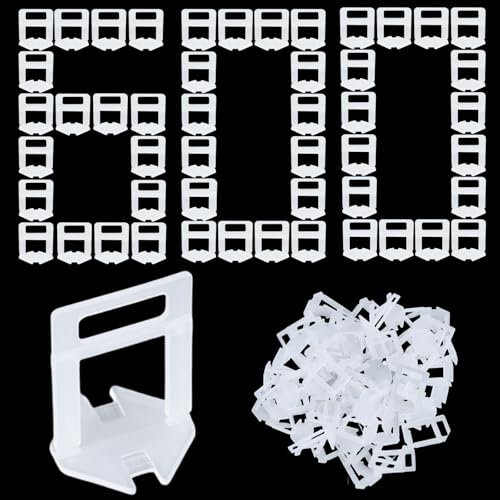 TUAKIMCE 600 Stück Fliesen Nivelliersystem 2mm Zuglaschen, 2mm Fliesen Fliesenkeile Fliesen Nivelliersystem Kit fliesen Verlegehilfe für Fliesen Wandfliesen Bodenfliesen Höhe 3-16 mm