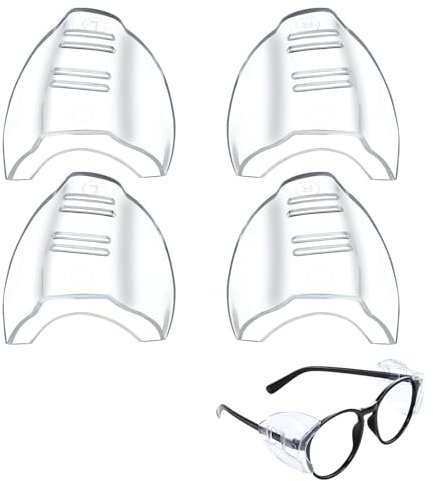 oruola 2 Pairs Glasses Side Shields,Flexible Slip On Side Shields,Safety Glasses Over Eyeglasses,Safety Protection Fits Small to Large Eyeglasses,Transparent TPU Material(Clear)