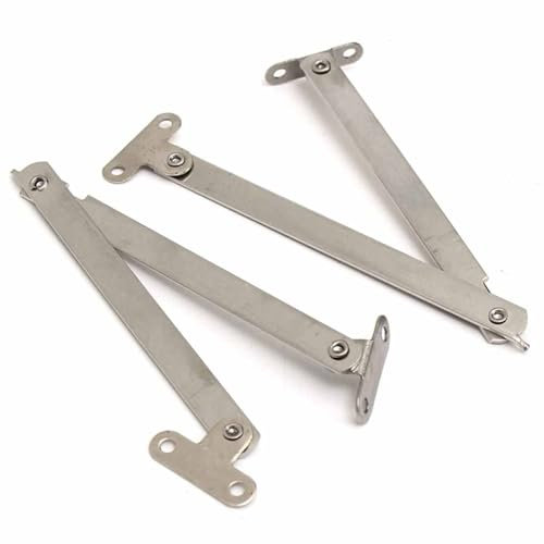 2 Pcs Set Stainless Steel Cabinet Cupboard Furniture Doors Close Lift Up Stay Support Hinge Folding Cabinet Stay Hinges 180 Degree Lid Support Hinges