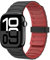 Astorgos Correa Magnética Compatible con Apple Watch Ultra 2/Ultra 49mm,S10 46mm,9/8/7 45mm,SE2/SE/6/5/4 44mm,3/2/1 42mm,Correa de Silicona Ajustable,Pulsera Deportiva, Negro/Rojo