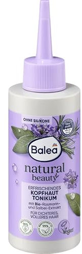 Balea Natural Beauty Erfrischendes Kopfhaut Tonikum, mit Bio-Rosmarin und Salbei-Extrakt, für dichteres Haar