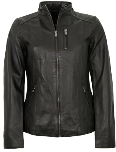 Morena - Damen Echtleder Lederjacke Lammnappa schwarz Größe 44