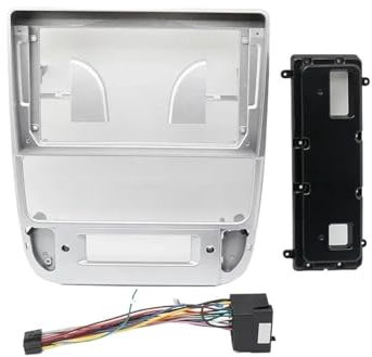 pour Peugeot 406 1999 2000 2001 2002 2003 2004 9 Pouces Autoradio Fascias Lecteur Stéréo 2 Din Unité Principale Panneau Tableau Bord Cadre Autoradio Cache Radio(Silver Frame Cable)