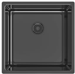 Edesa Fregadero Cocina Bajo Encimera 1 Cubeta FUJI BE 40X40 cm Acero Inoxidable Profundidad 18 cm Fondo Absorbente Accesorios Incluidos Color Negro