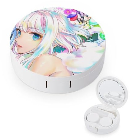 fkgvwo Contact Lens Case Anime Girl Contact Lens Box Travel Kit Portable for Travel & Home