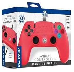 Born To Vape presente Manette Filaire Rouge pour PS4 avec C�ble 3M avec prise Jack et son sticker BTV exclusif collectionnable