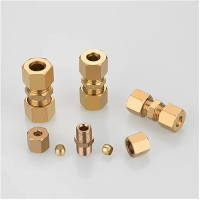 Raccord Union De Compression De Tube En Laiton 4-12mm OD/3/16 -1/2, Connecteur De Tuyau For Maison Jardin Industriel 1 Pièce(9.52mm)