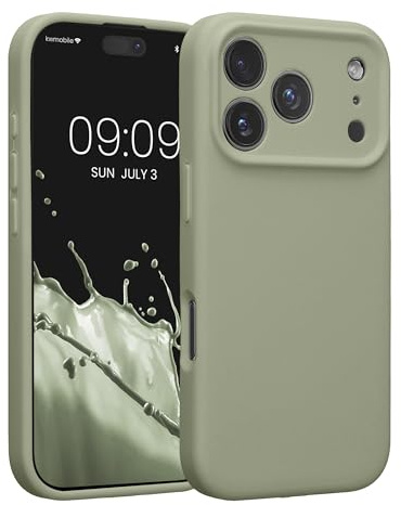 kwmobile Hülle kompatibel mit Apple iPhone 17 Pro - Hülle Silikon gummiert - Handyhülle - Handy Case in Graugrün