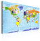 Pinnwand B&D XXL - deutsche Weltkarte zum pinnen - Pinnwand & Vlies Leinwandbild 120x80 cm 1 Teilig Kunstdruck modern Wandbilder XXL Wanddekoration Design Wand Bild - Landkarte Lernkarte k-A-0152-v-a