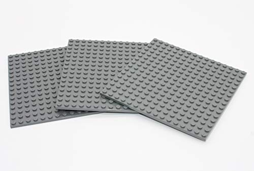 Bricks and Baseplates LEGO 3 x DARK GREY PLATE (Base Boards Baseplate) 16x16 Pin/Stud (12.8cm x 12.8cm x 0.5cm) FREE UK POSTAGE - Taken from sets and Supplied Sent in a Sealed Clear Bag