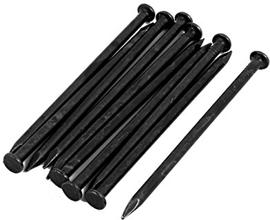 sourcing map 10stk. Hardware Nägel Kohlenstoffstahl Spitze Wand Zement Nagel Schwarz 4-Zoll Länge