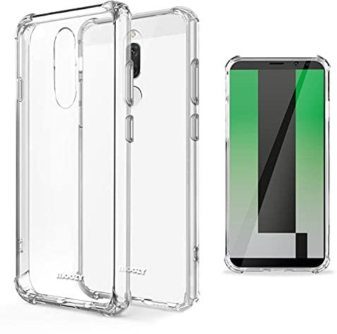 Moozy Cover Silicone Trasparente per Huawei Mate 10 Lite - Custodia Antiurto, Crystal Clear Case, TPU Morbido