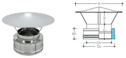 T.E.G. METALLI S.R.L. Canna Fumaria - Fumaiolo Cappello Cinese Doppia Parete Vari Diametri (130/180)