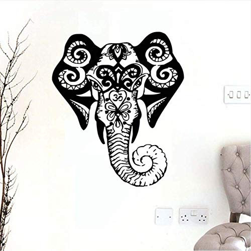 Wandtattoos Elefant Indische Muster Aufkleber Vinyl Aufkleber Dekor Home Interior Design Wandbilder Schlafzimmer Zimmer Fenster 57 * 65Cm