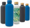 T&N Edelstahl Trinkflasche 500ml – Thermosflasche für Büro – auslaufsichere Wasserflasche für Kohlensäure – Thermoskanne unterwegs – Isolierflasche Tee. Kaffee – Classique Blue