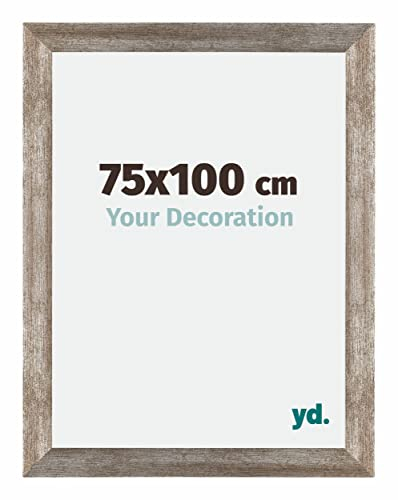 yd. Your Decoration - Bilderrahmen 75x100 cm - Metall Vintage - Billderrahmen aus MDF mit Acrylglas - Antireflex - 75x100 Rahmen - Mura