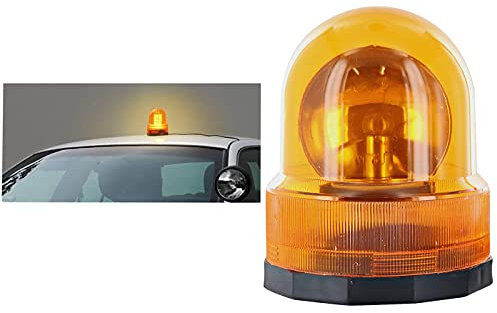 CLICLED Lampeggiante di emergenza segnalatore per auto effetto rotante 12V base magnetica
