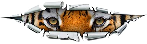 3D Auto Aufkleber,Tier Auge Auto Personalisierte Aufkleber 3D Hunde Aufkleber Selbstklebende Dekoration Für Autofenster Stoßfänger Auto Motorhaube Aufkleber Wasserdicht DIY Auto Aufkleber,Tiger