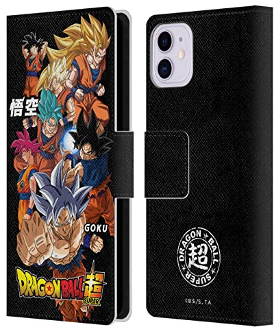 Head Case Designs Officially Licensed Dragon Ball Super Goku Universe Survival Characters Leather Wallet Case Compatible With Apple iPhone 11