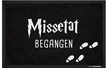 VISUAL STATEMENTS - Fußmatte mit Spruch Missetat begangen - Schmutzfangmatte - Harry Potter - schwarz, 60x40cm