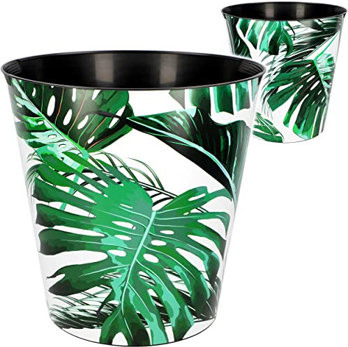 Papierkorb - Behälter Modell wählbar 10 Liter - wasserdicht - 28 cm - aus Kunststoff - Blätter & Pflanzen Mülleimer Eimer - auch als Blumentopf & Geträn..