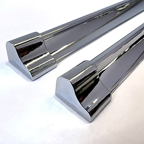 badena® 2x Schwallschutzleiste 120cm für Eckdusche + Eckverbinder für Duschkabine Set I Aluminium Schwallschutzprofile für Boden I Silikon Montage I Bodengleiche Dusche