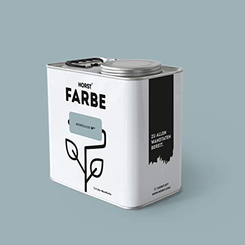 HORST Wandfarbe Meeresalge blau 10 L – ökologische Premium Innenfarbe mit hoher Deckkraft – spritzfrei tropffrei vegan nachhaltig geruchsneutral
