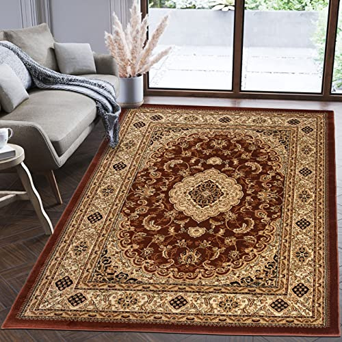 Mazovia Orientalisch Teppich - Traditioneller Teppich für Wohnzimmer, Esszimmer - Orient Teppiche Ornament - ÖKO-TEX Wohnzimmerteppich Braun - 300 x 400 cm