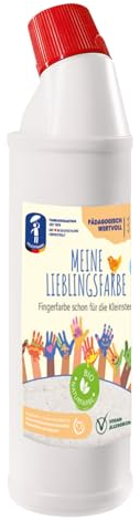 Feuchtmann MEINE LIEBLINGSFARBE Edu Bottle | 900g cremige Fingerfarbe Einzelflasche | hautfreundliche Fingermalfarbe auf Wasserbasis | ungiftig, auswaschbar | Malfarben Kinder (ab 2 Jahre), FARBE:Weiß