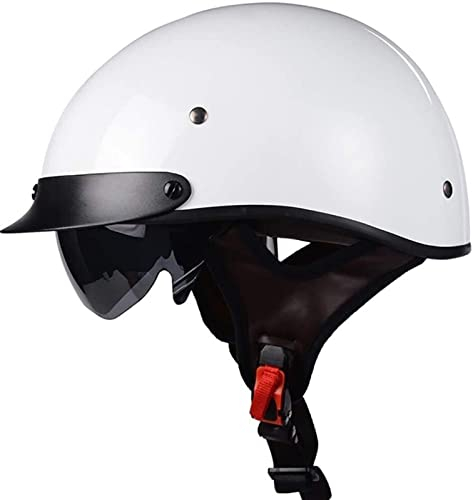 Halbschalenhelm mit ECE Motorradhelm Herren Damen Brain Cap Retro Motorrad Jethelm Halbhelm Halbschale Helm Rollerhelm Chopper Scooter Helm Sturzhelm mit Visier (Color : 3, Size : XXL(63~64cm))