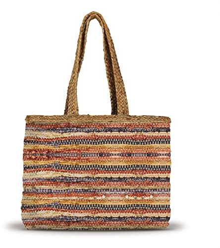 Banzaii sac de paille pour femme, sac à bandoulière coloré, sac d’été, sac de plage entièrement fait à la main Saint-Tropez Marron