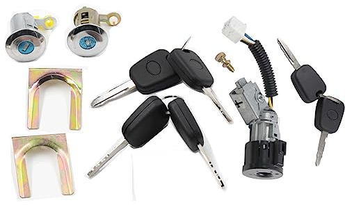 VHEUHZ Ensemble de serrures de porte N0501412 baril d'allumage N0502200 jeu de serrures clé ompatible avec Peugeot 107 C1 Toyota Aygo 9170.Y8 1608746380