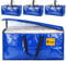 4 Pack Extra Large Heavy Duty Storage Boxes with Lids, Large Strong Packing Boxes for Moving House, Removal Box, Moving Bags, Vacuum Storage Bags Containers (BLUE)